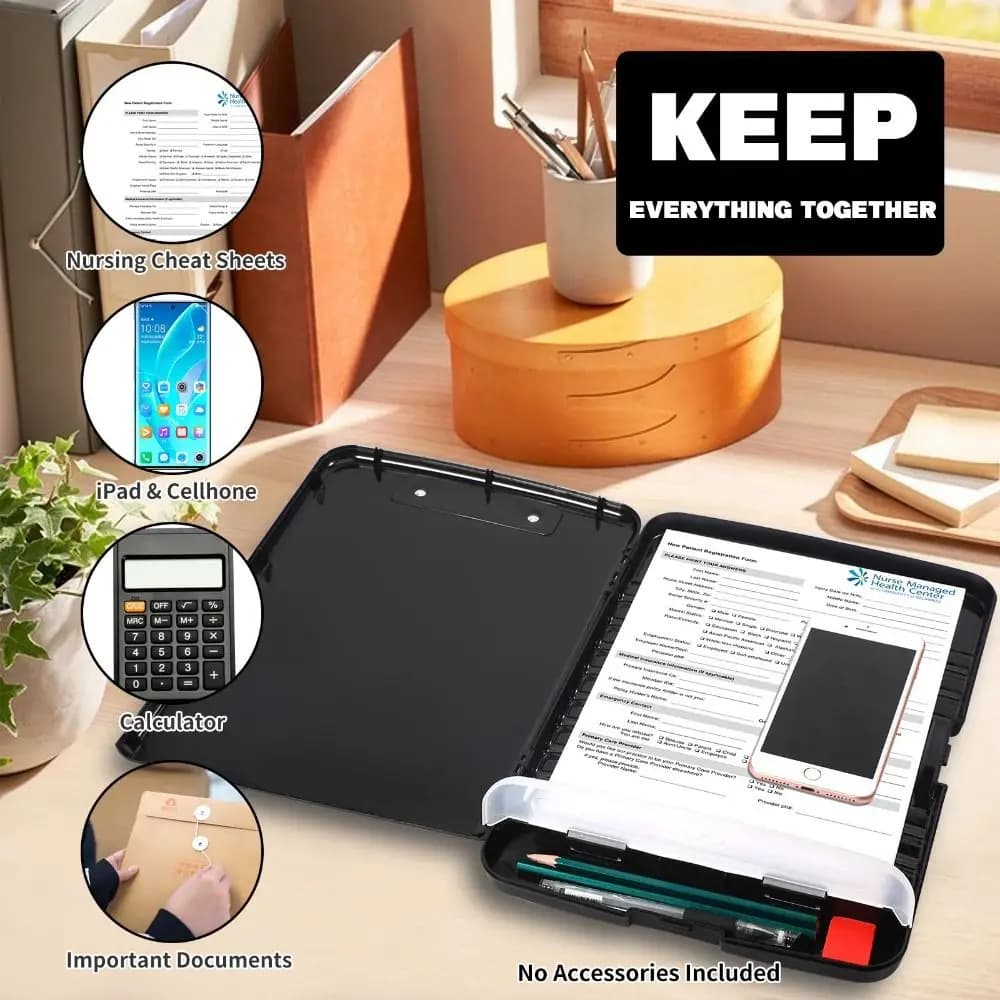 Classeur A4 de grande capacité avec porte-stylo, étui étanche, organisateur de fichiers multifonctionnel