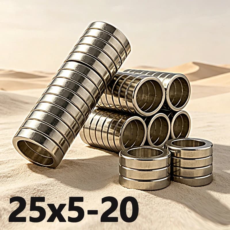 Aimants permanents N35 NdfeB, 2-210 pièces, 25x5-20mm, forme de trou rond, aimants annulaires en néodyme, accessoire magnétique 25*5-20mm