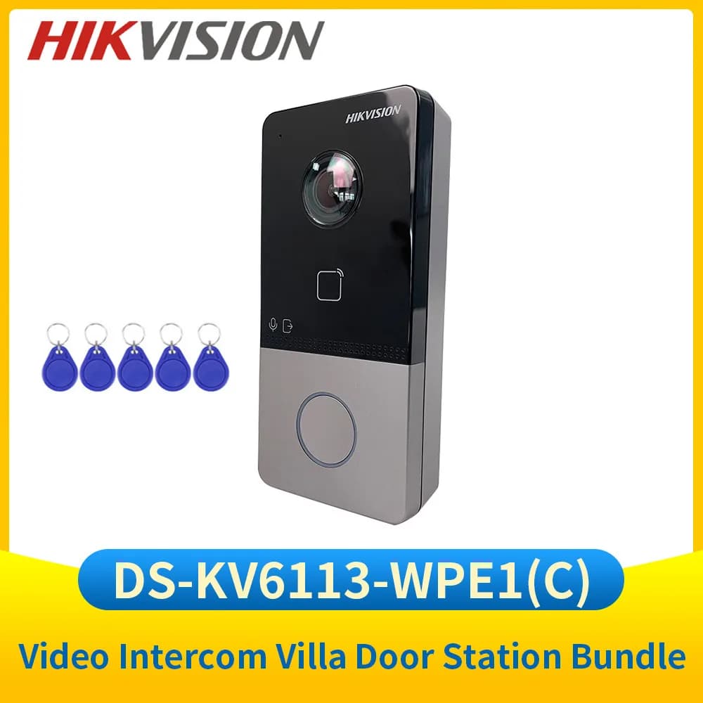 Hikvision-Visiophone DS-KV6113-WPE1(C) pour villa, interphone vidéo IP sans fil extérieur, station de porte, sonnette WIFI POE