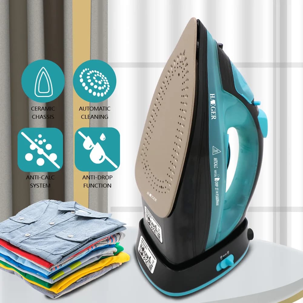 Fer à vapeur pour vêtements, fer électrique portatif 220V 2400W, sans fil, température réglable, semelle en céramique infurée de titane