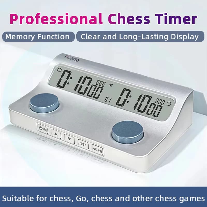 Minuterie d'échecs professionnelle YS-905, affichage clair et durable, horloge numérique, fonction de compte à rebours, minuterie de jeu de