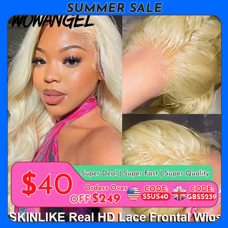 WOWANGEL Real HD Lace Frontal Wig 250% 13x4 Full Frontal Lace Front Perruque de cheveux humains 34inch Body Wave HD Lace Closure Wig Glueless