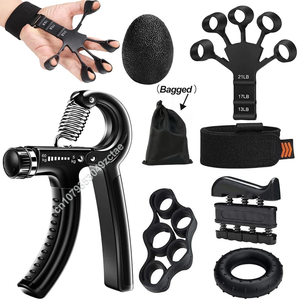 Entraîneur de renforcement de poignée réglable 5-60kg, ensemble complet avec contre-poignet, avant-bras et exercice des muscles