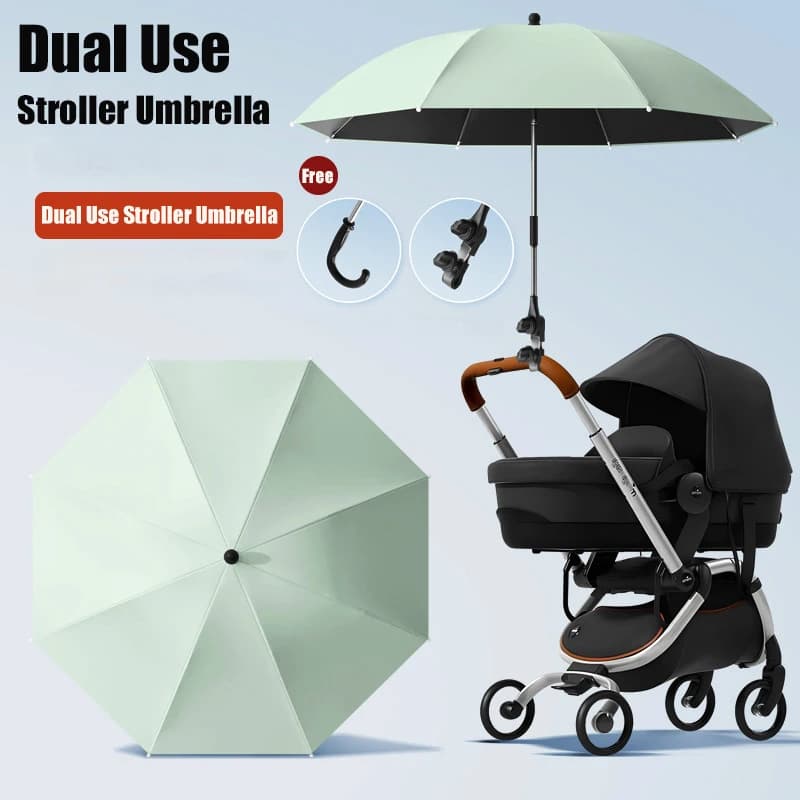Parasol universel à clipser pour bébé, 85cm de diamètre, 2 en 1, Parasol pour poussette, pare-soleil, résistant à la pluie, accessoires de