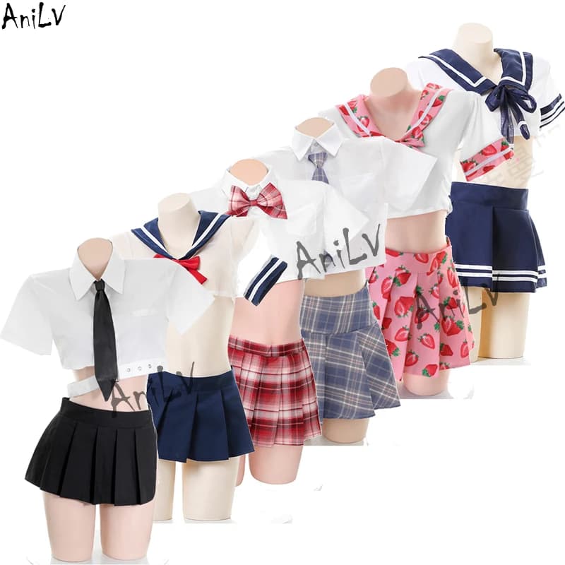 AniLV-Uniforme d'Étudiant Japonais, Costume de la Série Anime Fille, Jupe Plissée de Marin, Pyjama, Tenue, Vêtements Cosplay