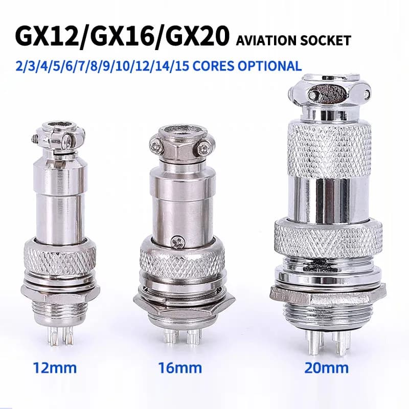 5/10/20 jeux GX12 GX16 GX20 2 3 4 5 6 7 8 9 10 12 14 15 broches mâle et femelle, prise d'aviation pour aviateur, connecteur circulaire