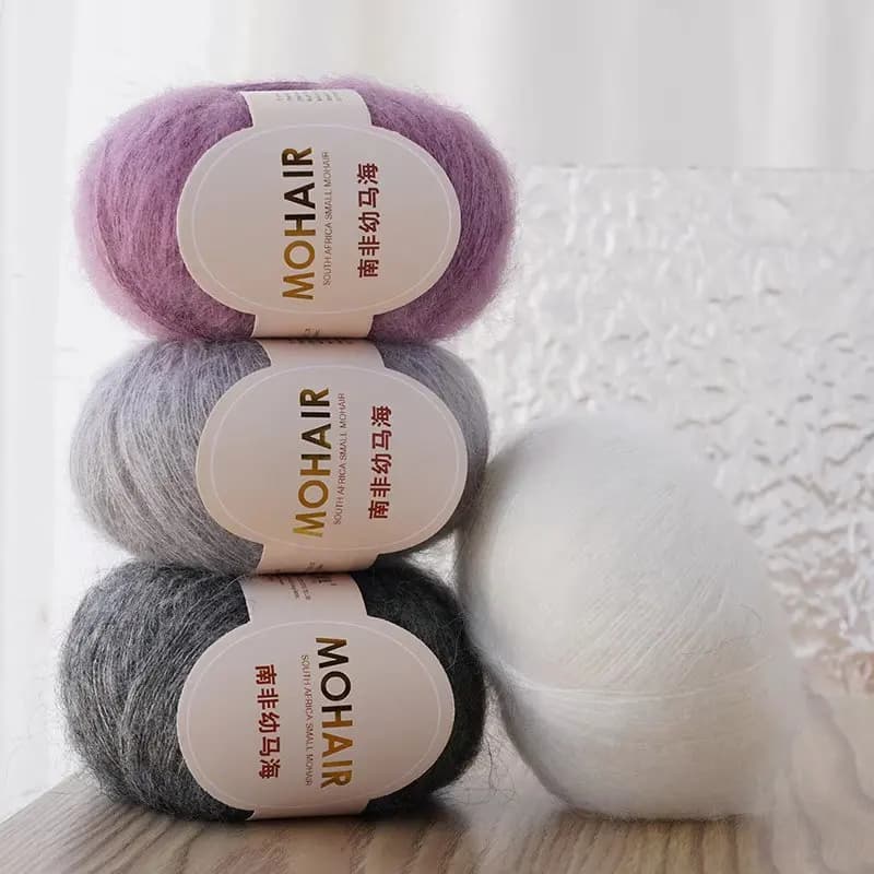 Fil IkMohair à haute teneur, doux pour la peau, respectueux de l'environnement, fil de crochet pour pull châle au crochet, 125 g/lot, 5