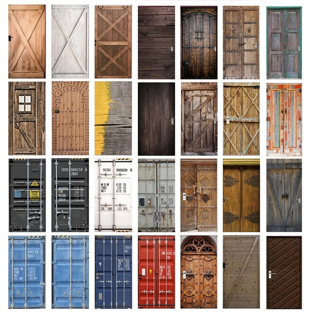Autocollant de porte en bois vintage auto-adhésif, autocollant de porte de conteneur, PVC, bricolage, papier peint sur la porte, taille