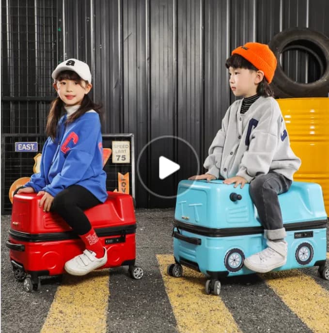 Valise d'équitation de scooter à roulettes pour enfants, valise pour enfants, bagages Spinner, sacs à roulettes de voyage pour garçons