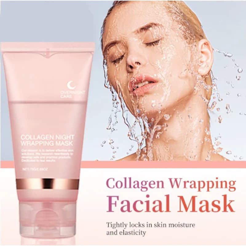 Masque Peel-off au collagène, masque Facial enveloppant de nuit, hydratant en profondeur, raffermissant, soins quotidiens pour la peau