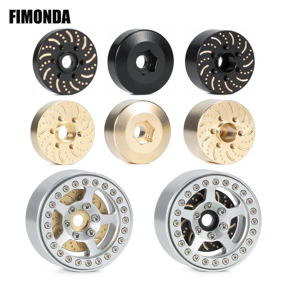 Adaptateur de roues pour disques de frein hexagonaux, poids en laiton 12mm, pour jantes Beadlock 1.9 2.2 SCX10 capri TRX4 TRX6 VS4-10 Gen8 Element RC