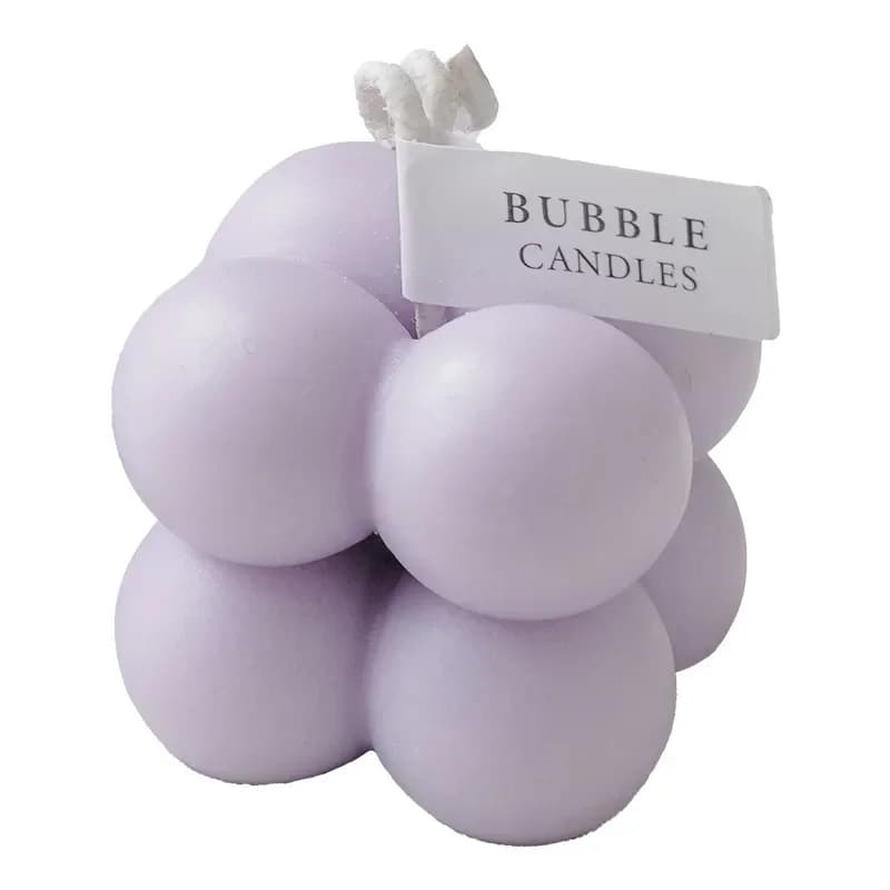 Petite bougie cube à bulles, bougie parfumée faite à la main, bougie aromathérapie en cire de soja, bougies pour mariage, anniversaire, fête,