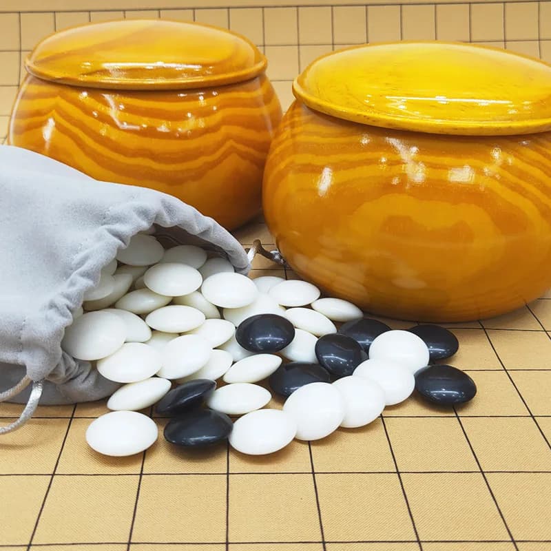 Jeu de société chinois Weiqi Go Jar en bois de luxe, échiquier en PU 60x45cm, pièces explorez ecs en plastique 28x25mm