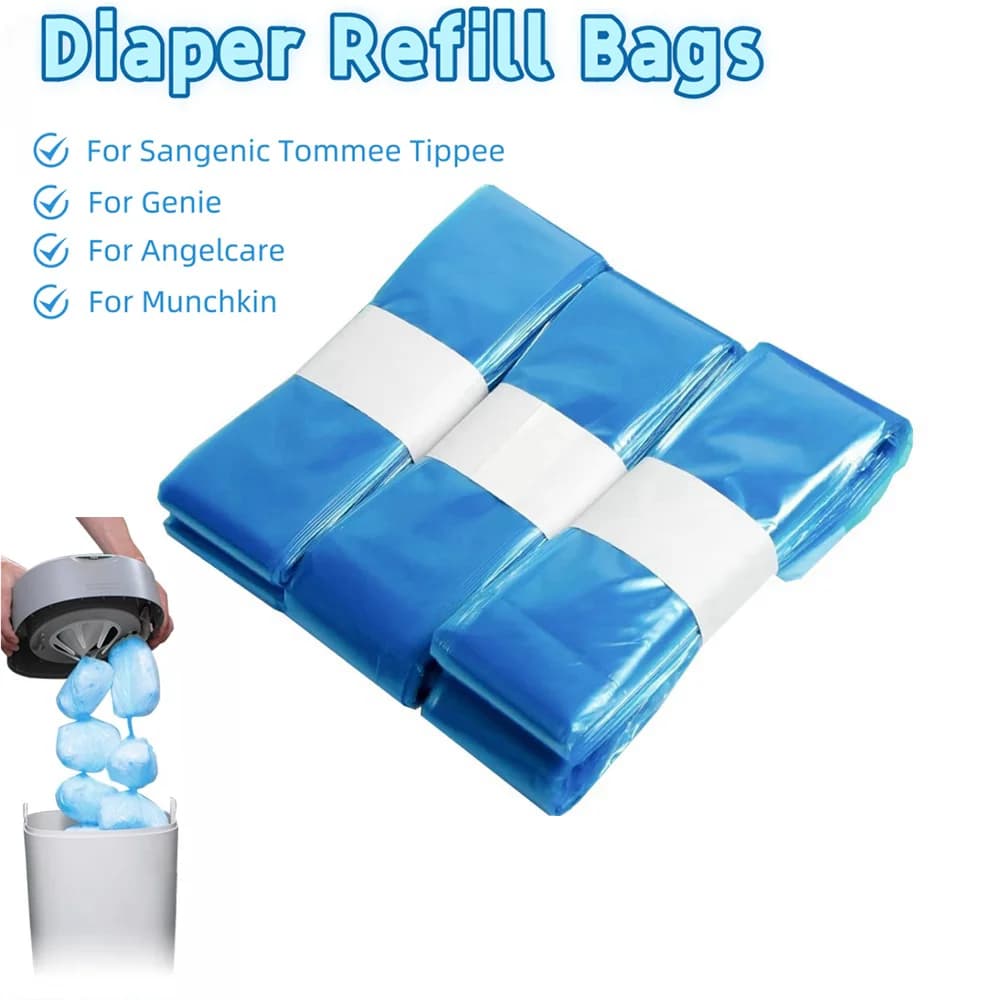 Sacs de recharge pour Tommee Tippee, recharges de seaux à couches pour génie pour Angelcare, sacs de recharge de seaux à couches non parfumés pour