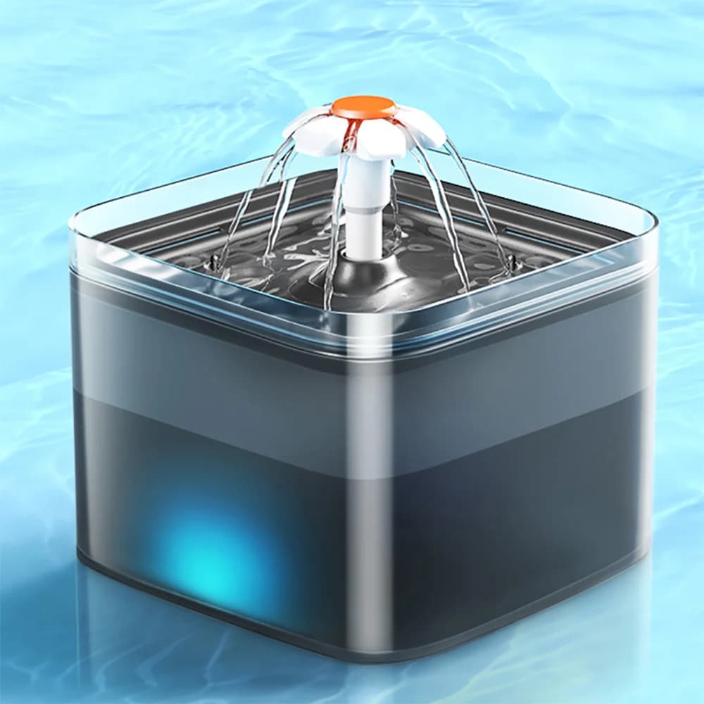 Fontaine d'eau automatique pour chats et chiens, 2l, avec éclairage LED, distributeur d'eau USB pour animaux de compagnie, avec fil de recirculation,