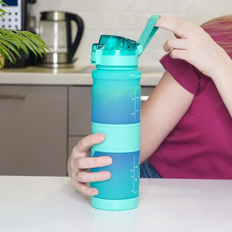 ZORRI-Bouteille d'eau de sport en plastique Tritan, sans BPA, grande capacité, portable, nickel é, escalade, vélo, tasse, nouveau, 1000ml