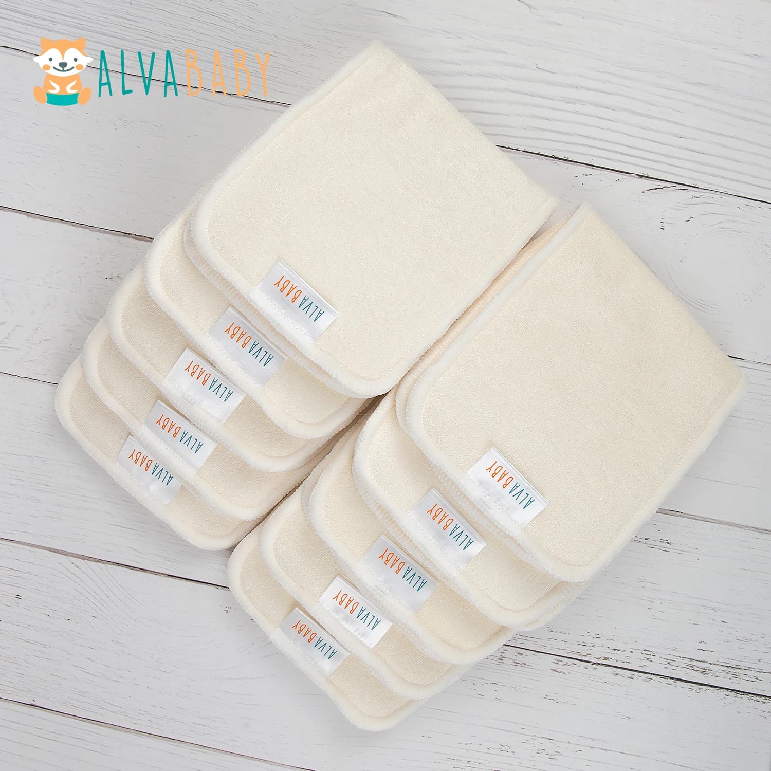 (10 pièces par lot) ALVABABY antibactérien haute absorption 4 couches insert en bambou lavable couche-culotte en bambou Iiner