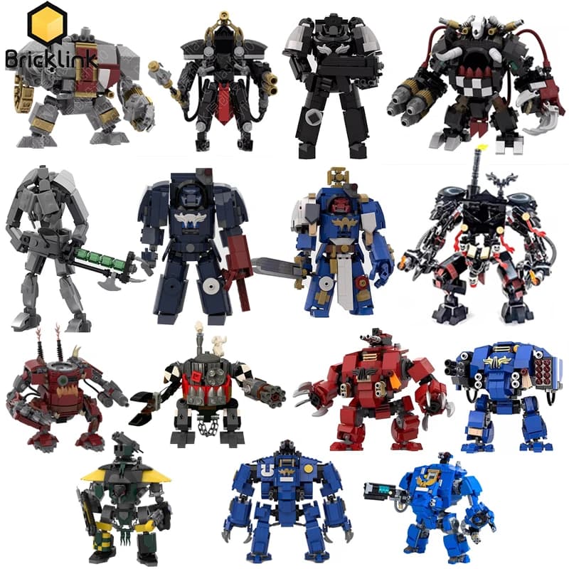 Bricklink jeu Mecha ORC Killas Kan Dreadnought Terminator capitaine noir templier Necron guerrier Robot ensembles blocs de construction jouets