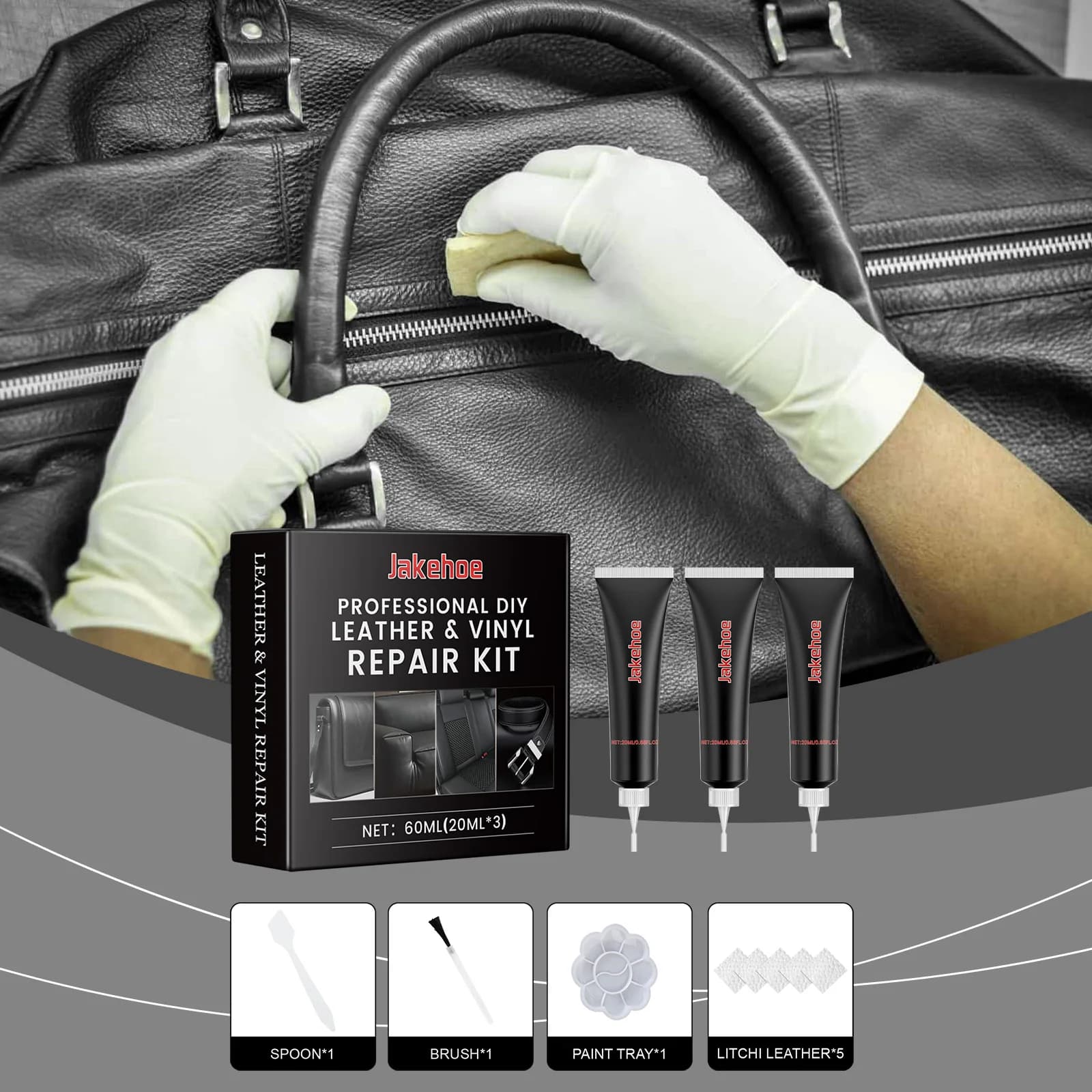Kit de réparation de siège intérieur de voiture, Kit de reconditionnement du cuir, ensemble complet pour sac, chaussures, nettoyage de meubles,