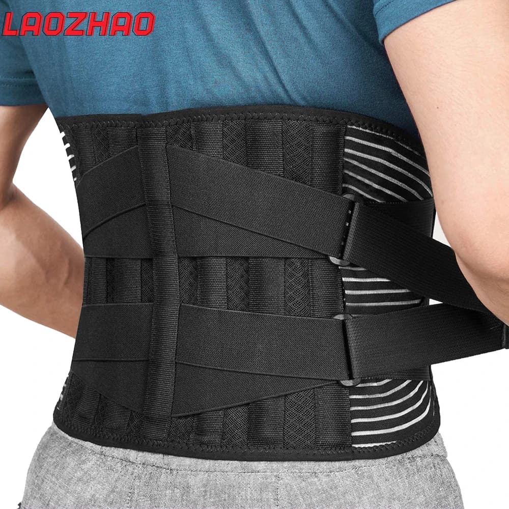 Attelle dorsale pour douleurs lombaires pour femmes et hommes, 1 pièce, avec coussinet lombaire, ceinture de soutien du dos avec 7 supports pour un