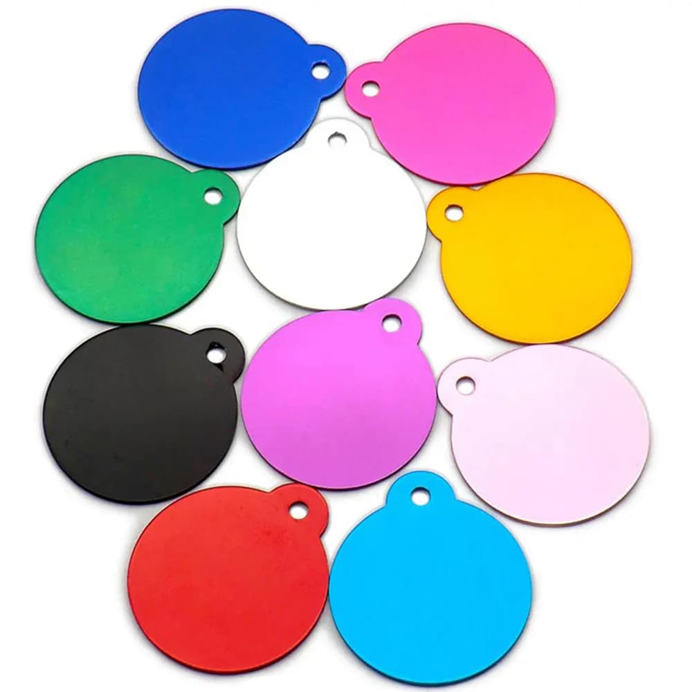 Étiquettes d'identification rondes gravées personnalisées pour chiens et chats, plaque nominative pour collier d'animaux de compagnie, accessoires