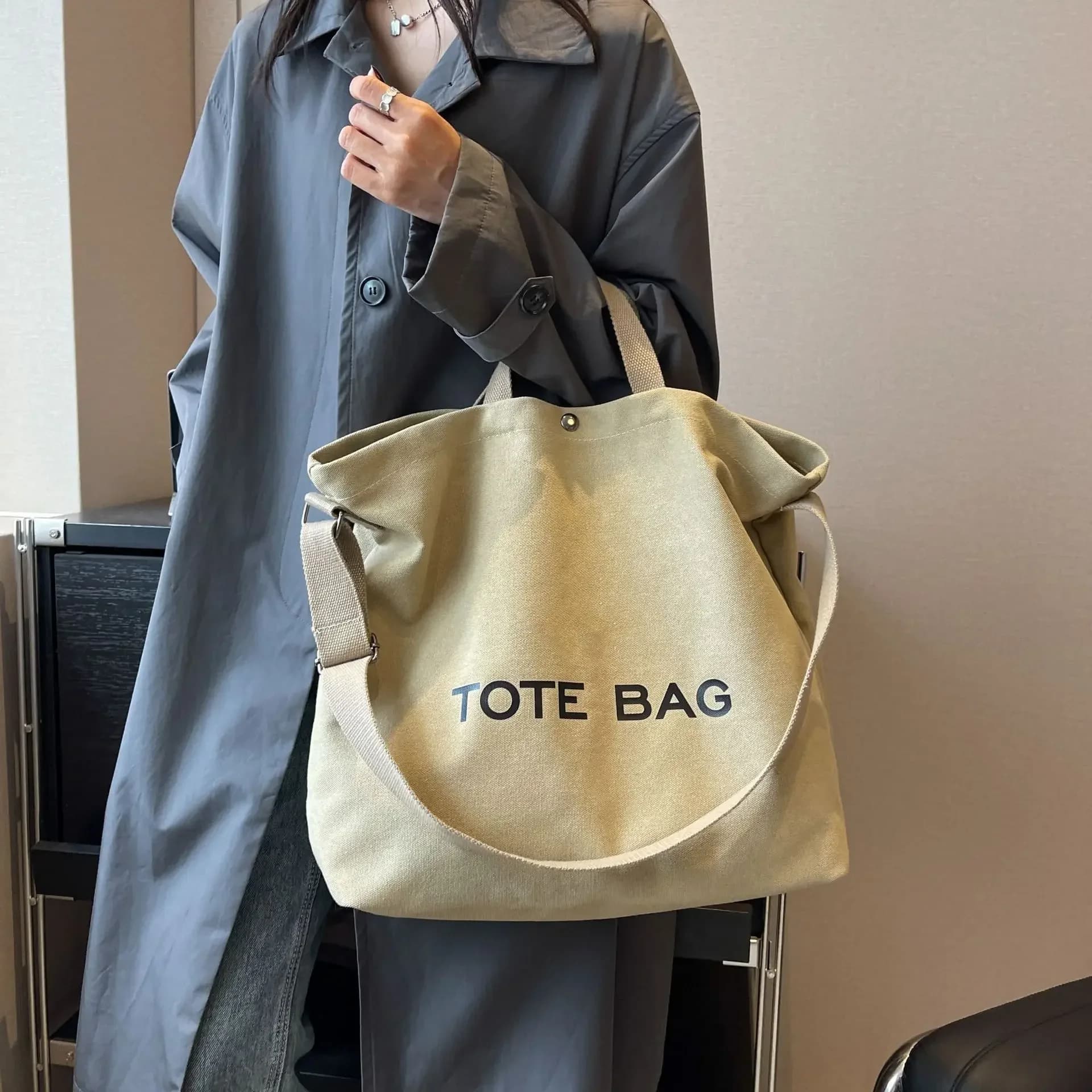 Sac fourre-tout rétro en toile épaisse, sac à main Premium Sense, sac de banlieue de grande capacité, sacs à bandoulière pour étudiants, 2024