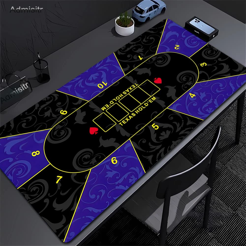 Tapis de jeu XXL pour table, impression HD, poker Texas Hold’em, tapis de souris en caoutchouc personnalisé, tapis de jeu de société surjeteé