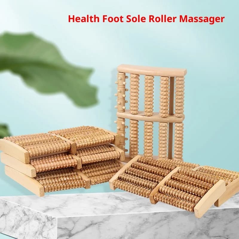 1 pièces double rouleau de Massage des pieds en bois- réflexologie soulagement du Stress Fitness soins de santé soulagement de la douleur soins
