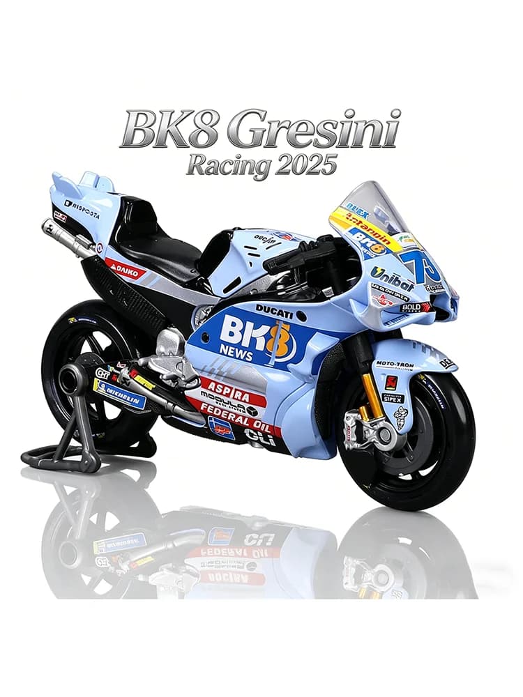 Maisto 1:18 # 73 Alex Marquez # 54 Giannantonio 2025 BK8 Gresini Racing Moto GP Modèle de moto en alliage moulé sous pression, objet de collection,