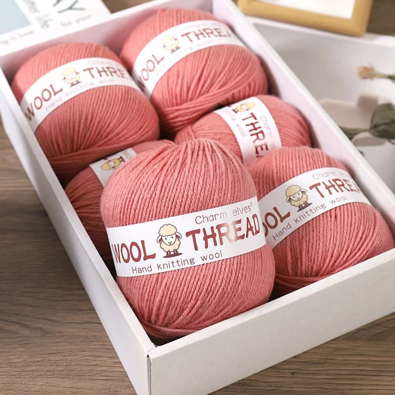 Fil de laine d'aldéhyde moyen, production de bricolage fin, tricoté à la main, pull chaud à la mode, écharpe et chapeau, boule de fil, 500g