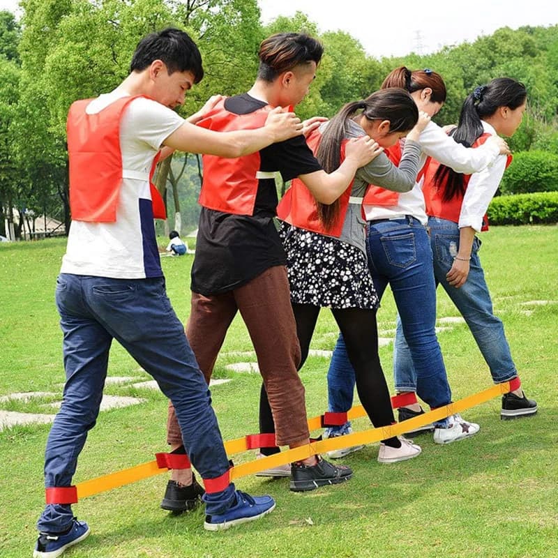 AngiFootsteps-Bandes de course à 3/4/5/8/10 pattes pour adultes et enfants, jeux de construction d'équipe, activités de groupe amusantes en plein
