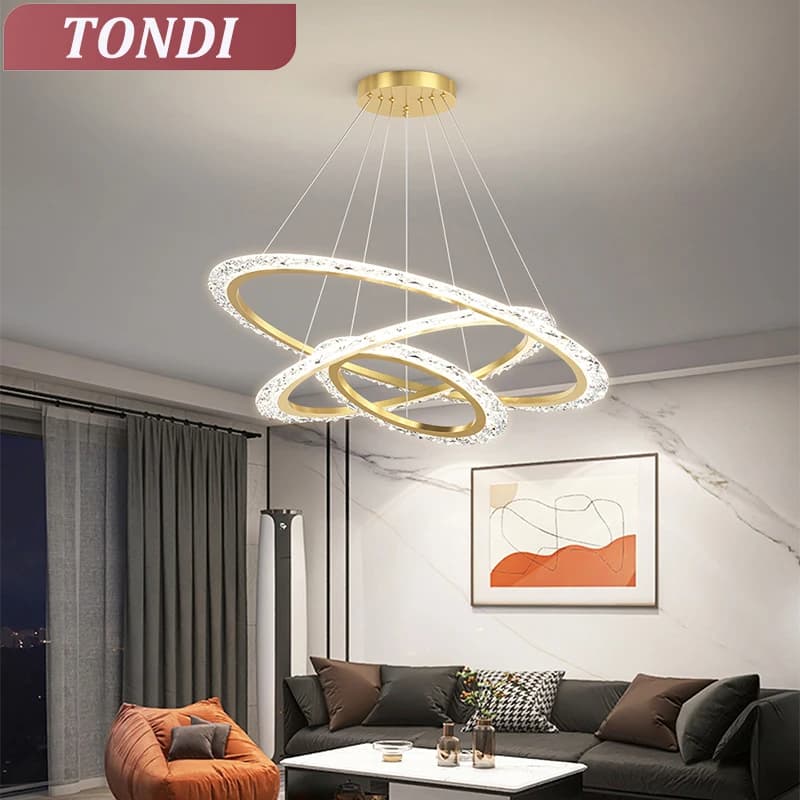 Lustre LED nordique pour salon, salle à manger, chambre à coucher, cuisine, style luxe léger, anneau lumineux de plafond, décoration intérieure