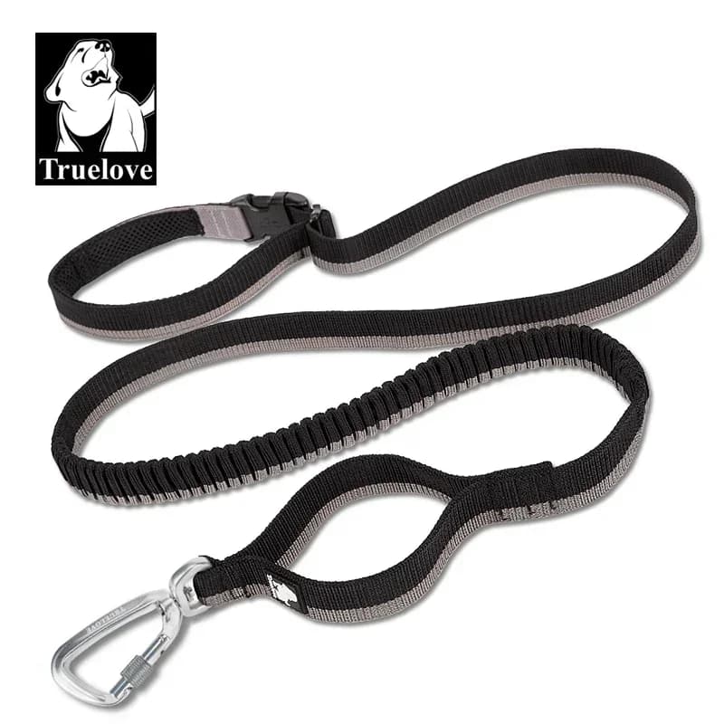Truelove – laisse élastique pour animaux de compagnie, mains libres, pour chiens de taille moyenne et grande, mousqueton professionnel, points