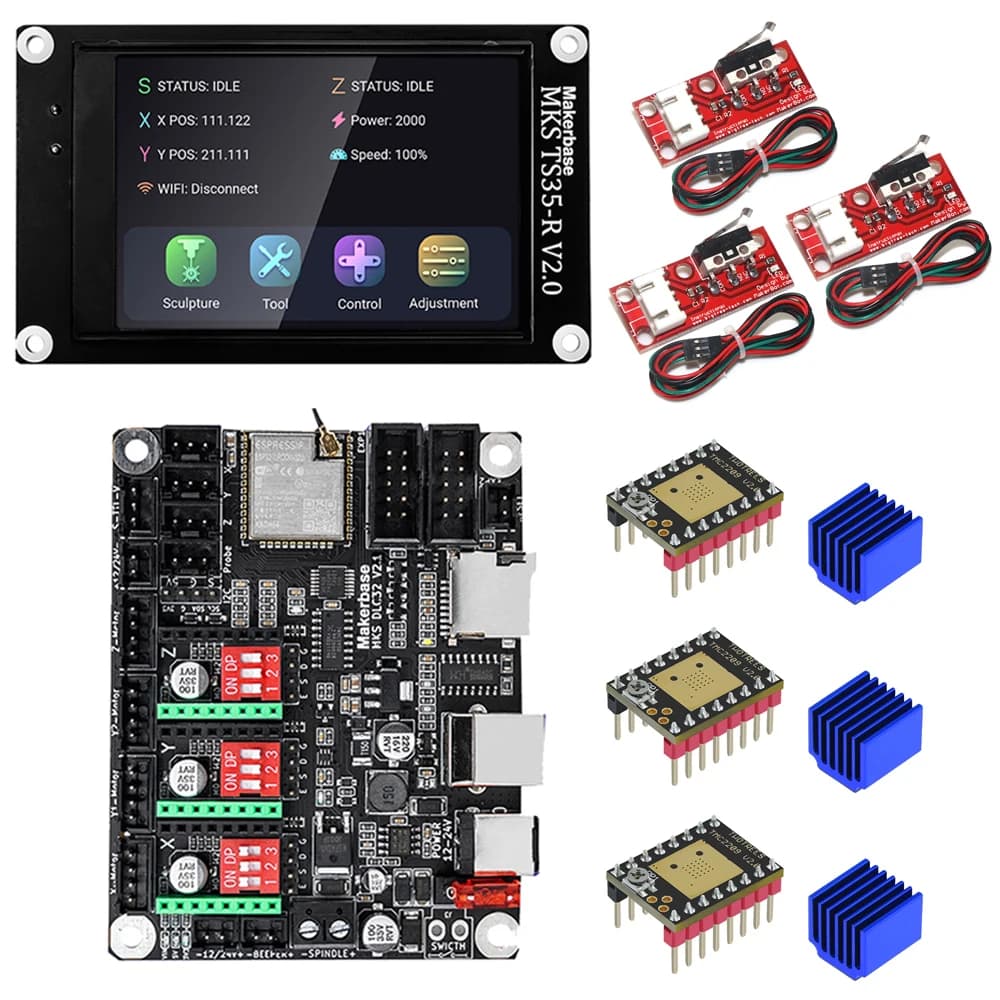 Makerbase MKS DLC32 V2.1 32bits carte mère contrôleur hors ligne WIFI TFT écran tactile TS24/TS35-R pour Machine de gravure Laser