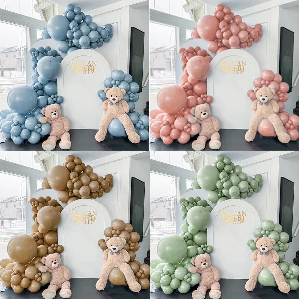 1 ensemble de ballons bleu poussiéreux arc crépuscule Pastel bébé brume bleu ballon guirlande Kit pour anniversaire bébé douche décor de fête