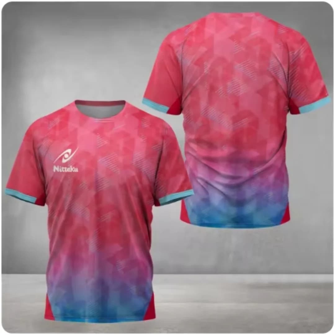 Nittaku – T-shirt de Tennis de Table pour hommes, imprimé en couleur claire, T-shirt de sport d'été, à séchage rapide, pour entraînement