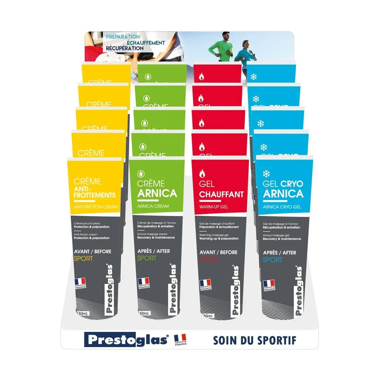 Gels et crème de massage Prestoglas (x20)