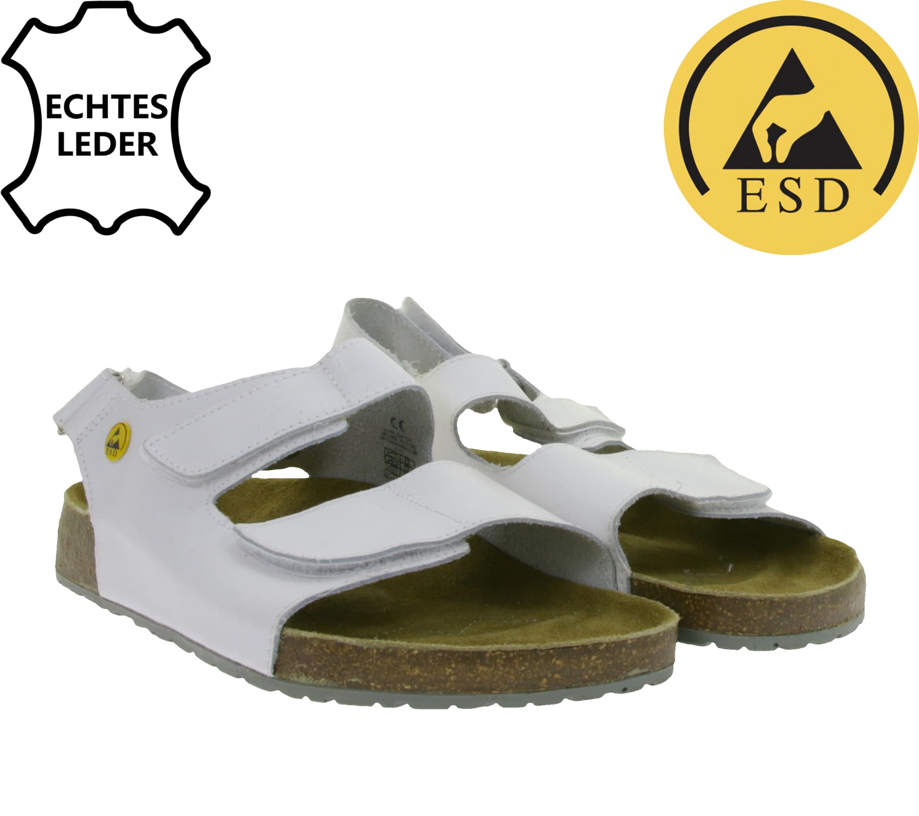 Sandales de travail HSM pour homme, antidérapantes, antistatiques, en cuir véritable, classe de protection SRA, mules, chaussures professionnelles,