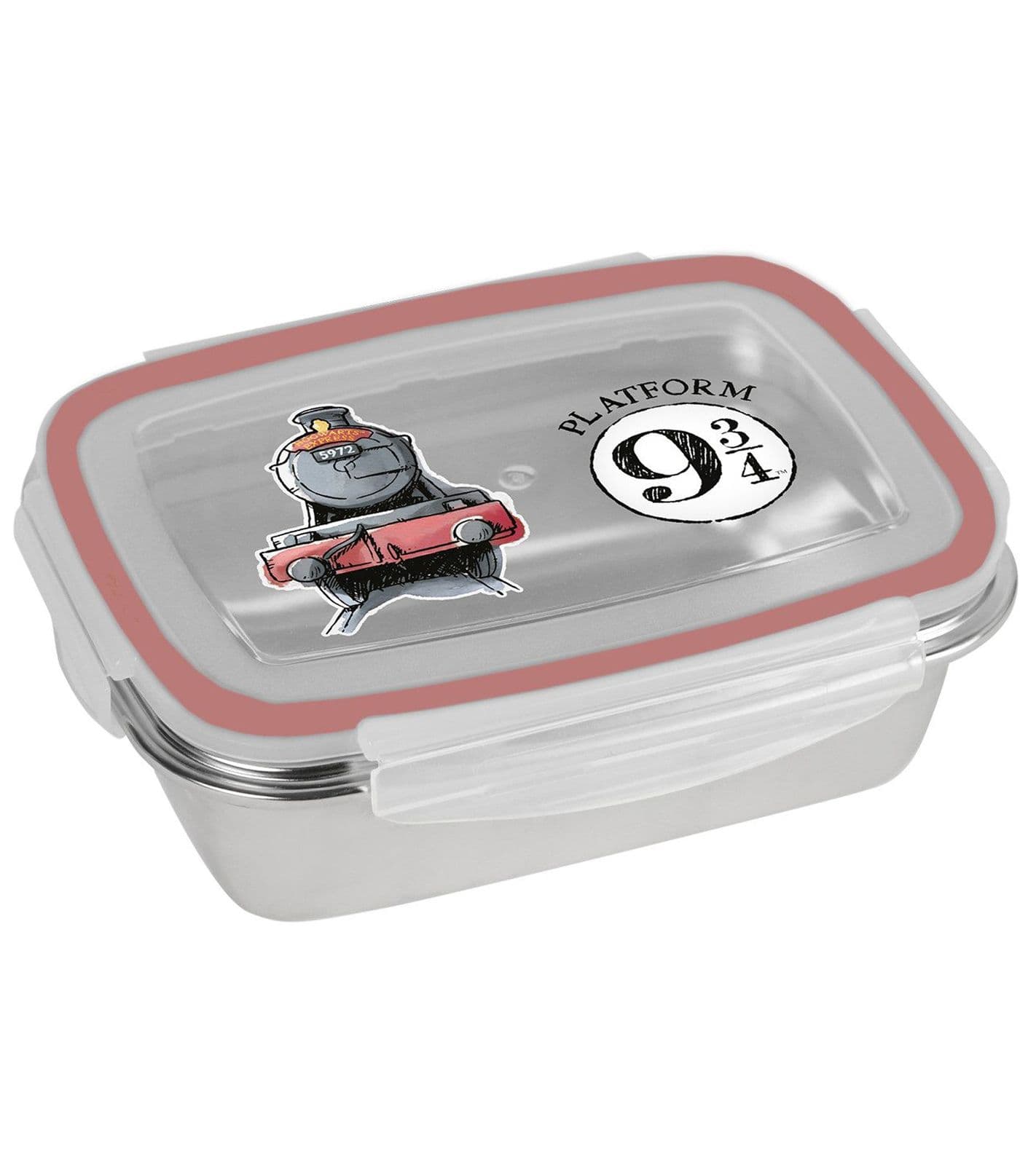Boîte à lunch Harry Potter Poudlard Express avec fermeture à clip 4 côtés, 850 ml, Gris/Rose view 2