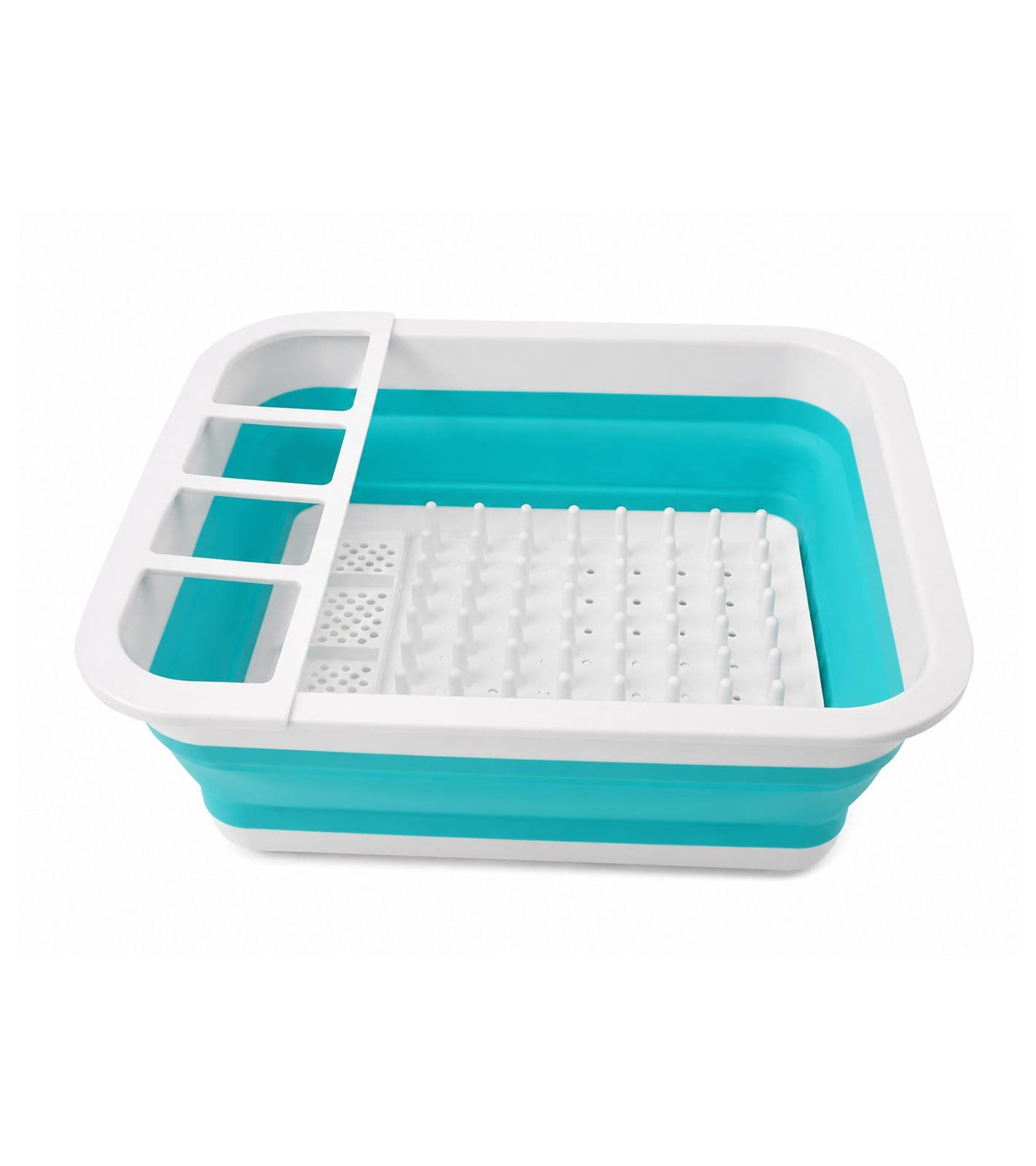 Égouttoir à vaisselle pliable DR Home Division 13 litres, gain de place, réf. 9943482, bleu/blanc