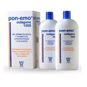 Gel dermatologique et shampooing PON-EMO COLLAGEN, lot de 2 x 500 ml