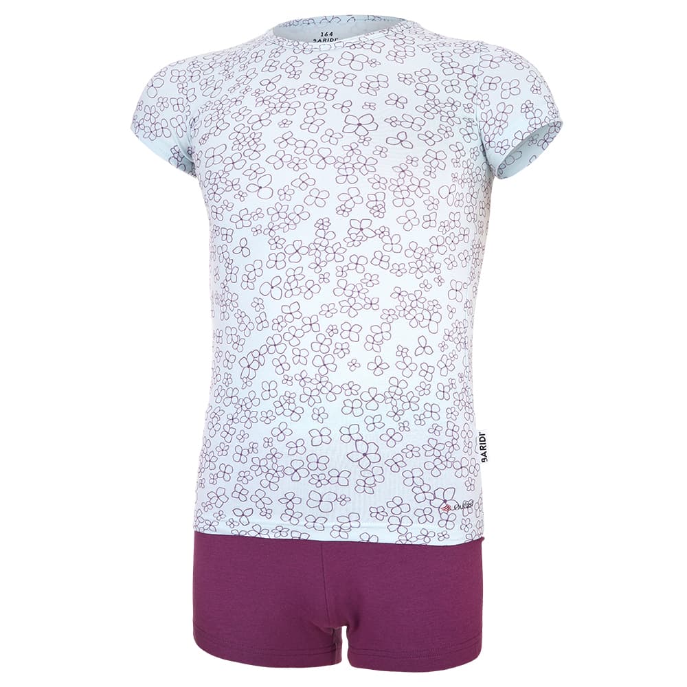 Ensemble fin pour fille Outlast® - Fleurs menthe clair/prune 158