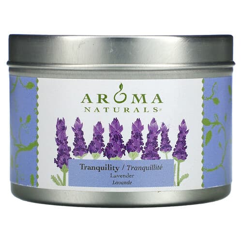 Aroma Naturals, Soy VegePure, Bougie de voyage dans son récipient, Tranquillité, Lavande, 79,38 g