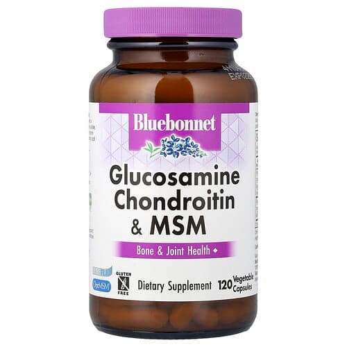 Bluebonnet Nutrition, Glucosamine Chondroïtine & MSM, 120 capsules végétales