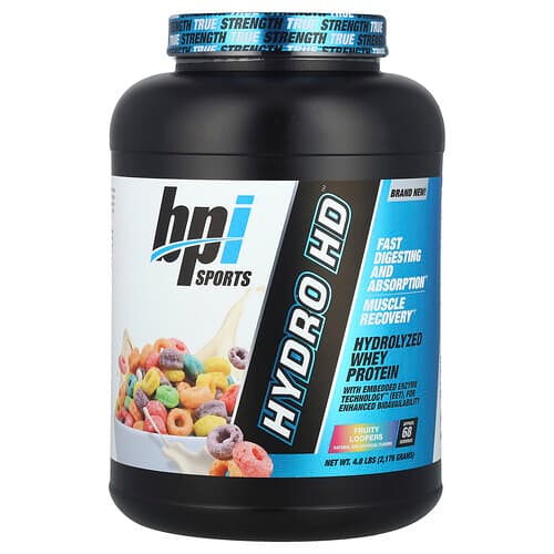 BPI Sports, Hydro HD™, Protéines de lactosérum hydrolysées, Boucles fruitées, 2176 g