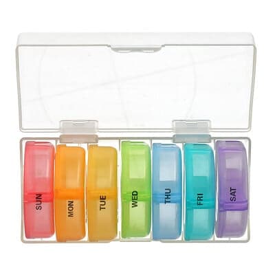 Ezy Dose, Planificateur de pilules hebdomadaire amovible le matin et le soir, 1 pièce