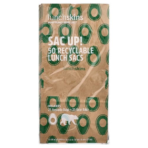 Lunchskins, Sac Up! Sacs-repas recyclables, 50 sacs