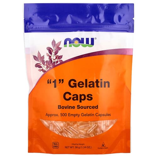 NOW Foods, Capsules en gélatine « 1 », env. 500 capsules de gélatine vides