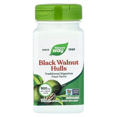 Nature's Way, Écale de noyer noir, 100 capsules vegan (450 mg par capsule)