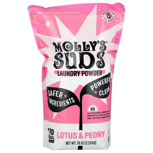 Molly's Suds, Lessive en poudre, Lotus et pivoine, 2,23 kg